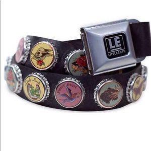 Upcycled Bottle Cap Belt w/ Seatbelt Buckle